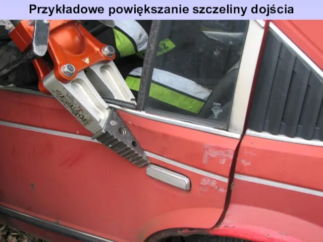 Przykładowe powiększanie szczeliny dojścia