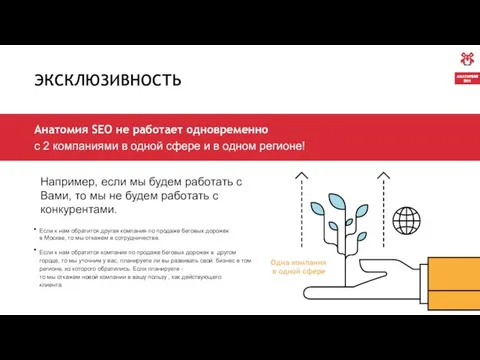 ЭКСКЛЮЗИВНОСТЬ Анатомия SEO не работает одновременно с 2 компаниями в одной сфере