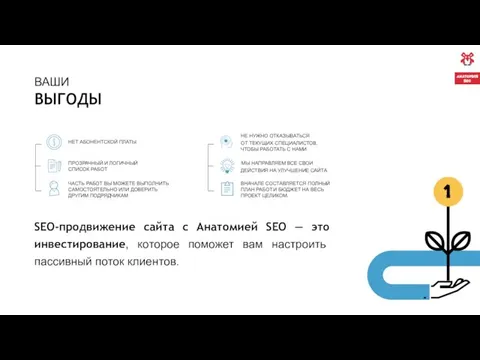 ВАШИ ВЫГОДЫ НЕТ АБОНЕНТСКОЙ ПЛАТЫ ПРОЗРАЧНЫЙ И ЛОГИЧНЫЙ СПИСОК РАБОТ ЧАСТЬ РАБОТ