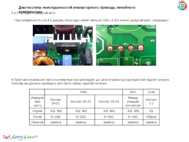 - При измерении 2-х из 4-х диодов, если один имеет меньше 10Ω,