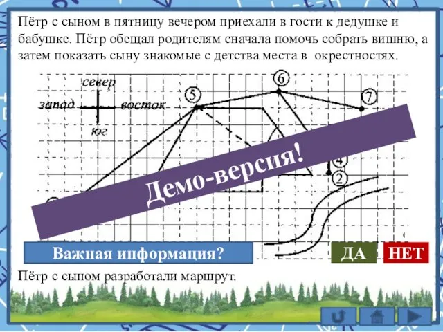 Пётр с сыном в пятницу вечером приехали в гости к дедушке и