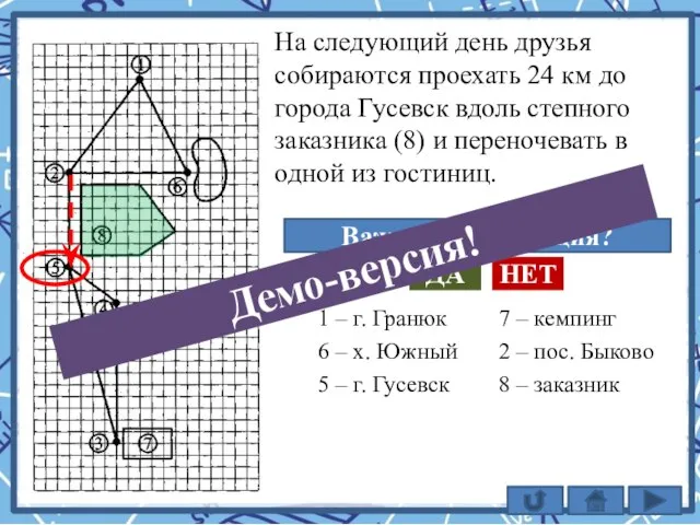 На следующий день друзья собираются проехать 24 км до города Гусевск вдоль