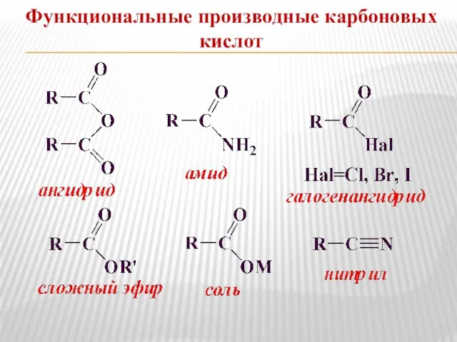 Функциональные производные карбоновых кислот