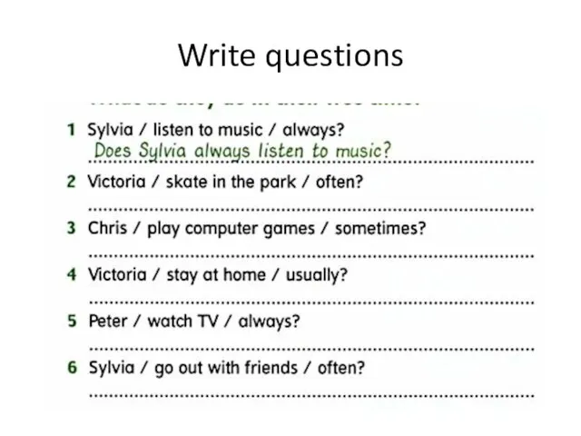 Write questions