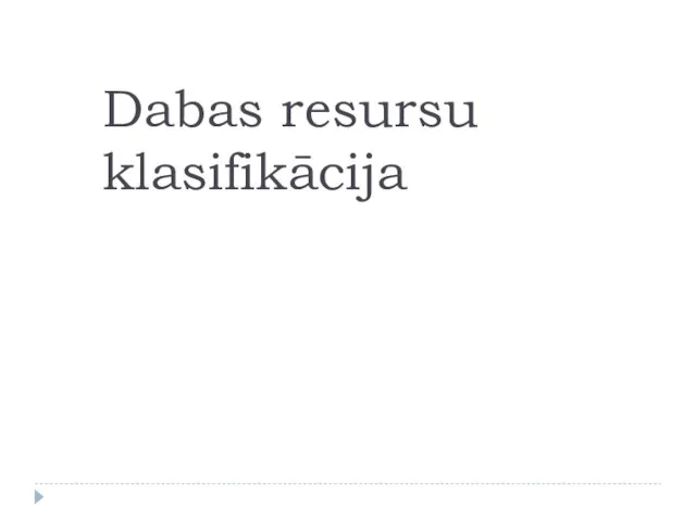 Dabas resursu klasifikācija