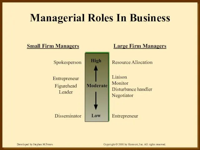Managerial Roles In Business High Low Moderate Small Firm Managers Large Firm