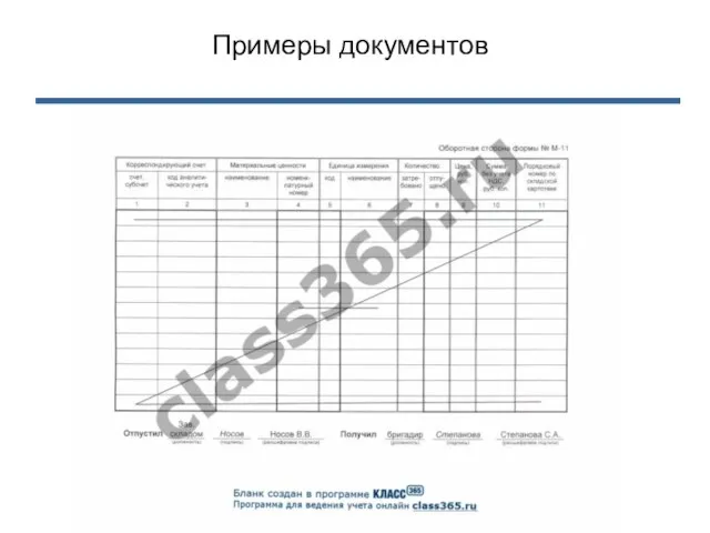 Примеры документов