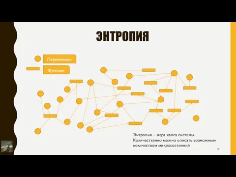 ЭНТРОПИЯ Переменные Функции Энтропия – мера хаоса системы. Количественно можно описать возможным количеством микросостояний