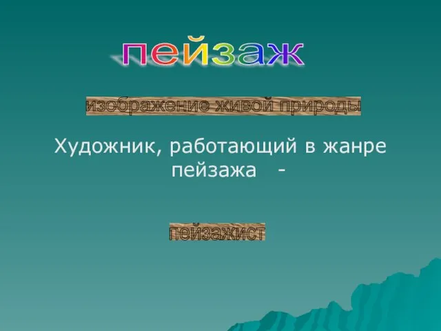 Художник, работающий в жанре пейзажа - пейзаж изображение живой природы пейзажист