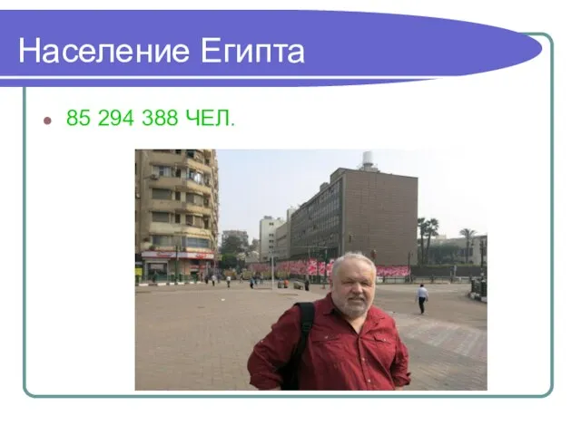 Население Египта 85 294 388 ЧЕЛ.