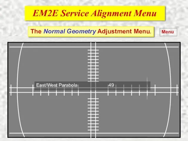 EM2E Service Alignment Menu EM2E Service Alignment Menu Menu The Normal Geometry