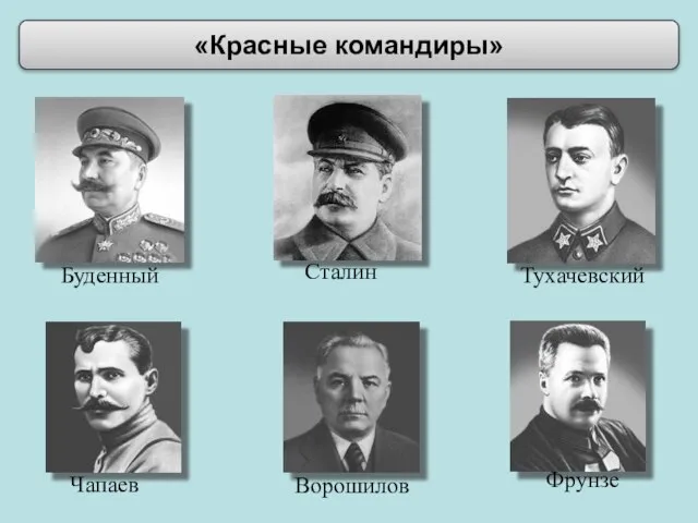 Буденный Сталин Тухачевский Чапаев Ворошилов Фрунзе «Красные командиры»
