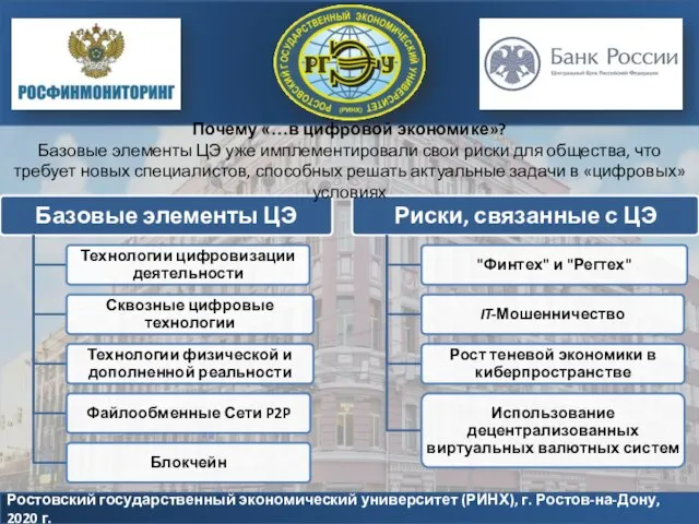 Ростовский государственный экономический университет (РИНХ), г. Ростов-на-Дону, 2020 г. Почему «…в цифровой