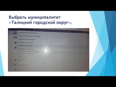 Выбрать муниципалитет «Талицкий городской округ».