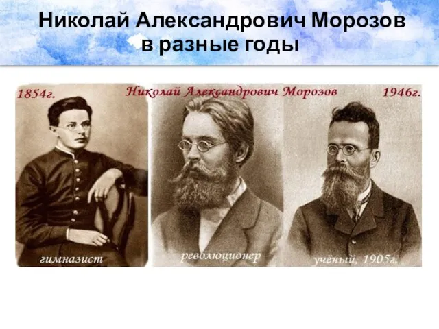 Николай Александрович Морозов в разные годы