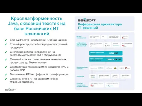 Кросплатформенность Java, сквозной техстек на базе Российских ИТ технологий Единый Реестр Российского