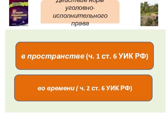 Действие норм уголовно-исполнительного права в пространстве (ч. 1 ст. 6 УИК РФ)