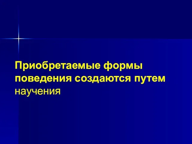 Приобретаемые формы поведения создаются путем научения