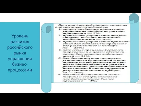 Уровень развития российского рынка управления бизнес-процессами