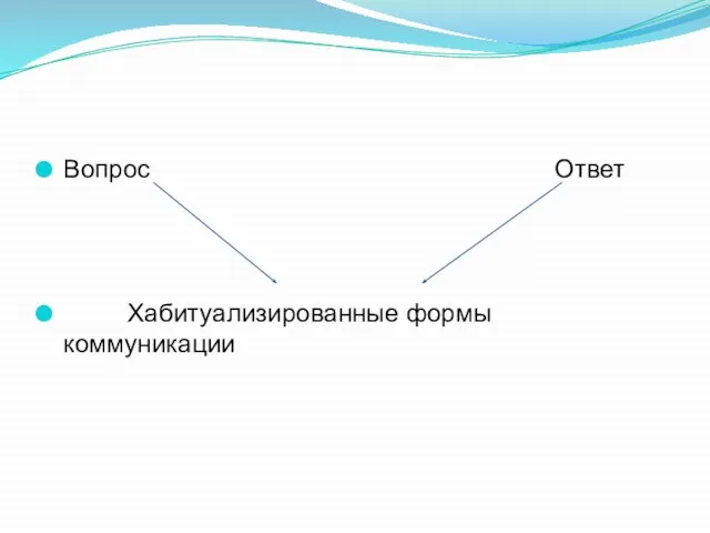 Вопрос Ответ Хабитуализированные формы коммуникации