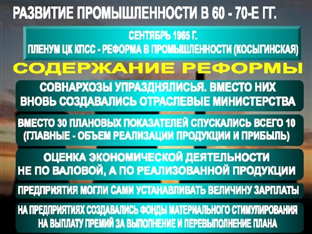 ЭКОНОМИКА ВОЗВРАТ ОТ ТЕРРИТОРИАЛЬНОЙ К ОТРАСЛЕВОЙ СИСТЕМЕ УПРАВЛЕНИЯ ПРОМЫШЛЕННОСТЬЮ ВНЕДРЕНИЕ ЭЛЕМЕНТОВ ХОЗРАСЧЕТА,