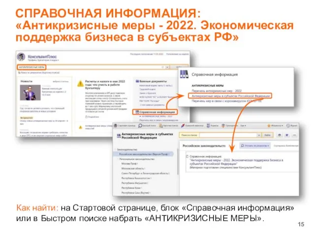 СПРАВОЧНАЯ ИНФОРМАЦИЯ: «Антикризисные меры - 2022. Экономическая поддержка бизнеса в субъектах РФ»