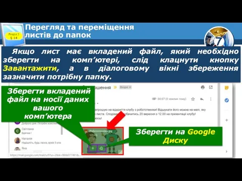 Перегляд та переміщення листів до папок Розділ 2 § 14 Якщо лист