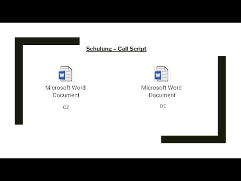 Schulung – Call Script CZ DE