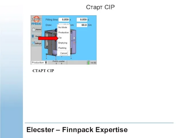 Elecster – Finnpack Expertise СТАРТ CIP Старт CIP