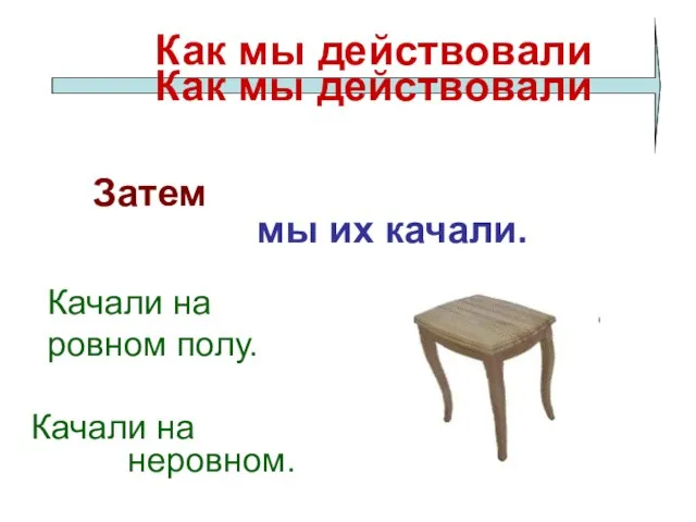 Как мы действовали Затем мы их качали. Как мы действовали Качали на