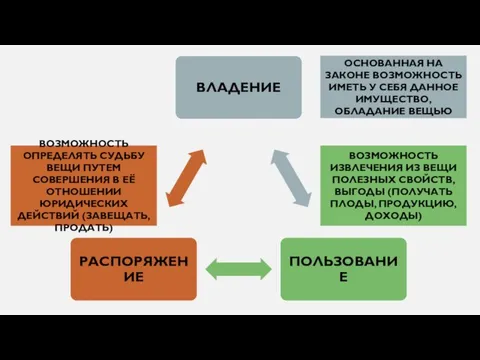 ОСНОВАННАЯ НА ЗАКОНЕ ВОЗМОЖНОСТЬ ИМЕТЬ У СЕБЯ ДАННОЕ ИМУЩЕСТВО, ОБЛАДАНИЕ ВЕЩЬЮ ВОЗМОЖНОСТЬ