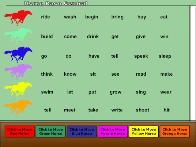 Click to Move Blue Horse Horse Race Central Click to Move Green