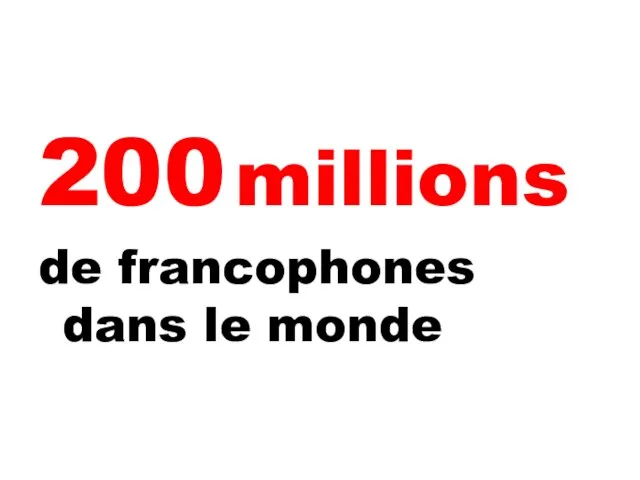 200 millions de francophones dans le monde