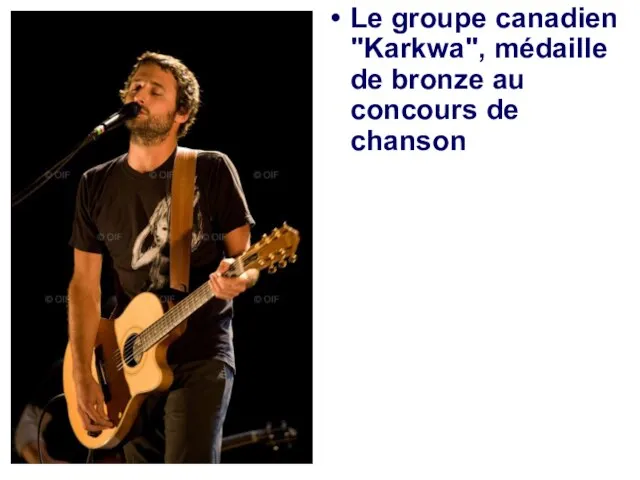 Le groupe canadien "Karkwa", médaille de bronze au concours de chanson