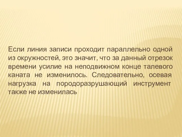 Если линия записи проходит параллельно одной из окружностей, это значит, что за