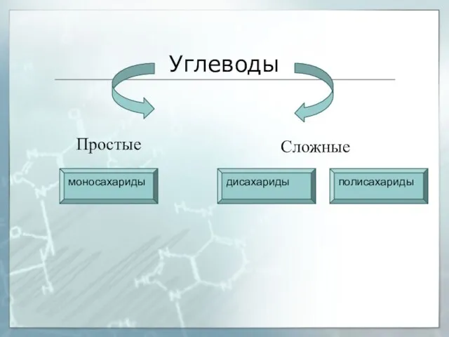 Углеводы Простые Сложные моносахариды дисахариды полисахариды