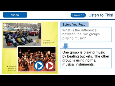 Listen to This! Lesson 11 Before You Read What is the difference