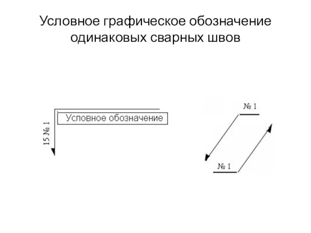 Условное графическое обозначение одинаковых сварных швов