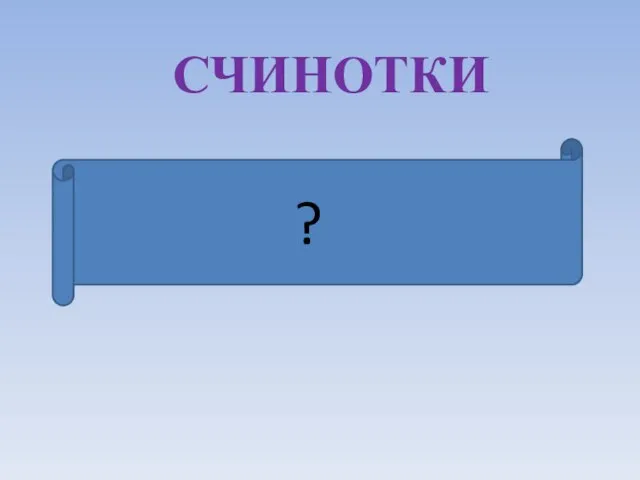 СЧИНОТКИ так называем мы объект, из которого получаем информацию