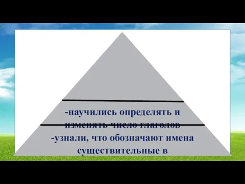 -научились определять и изменять число глаголов -узнали, что обозначают имена существительные в единственном и множественном числе