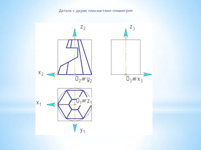 Деталь с двумя плоскостями симметрии