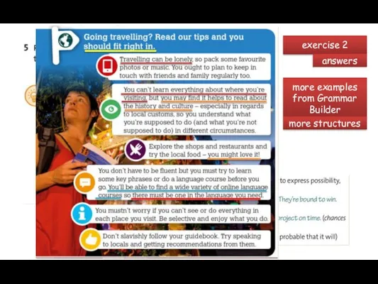 exercise 2 answers more examples from Grammar Builder more structures
