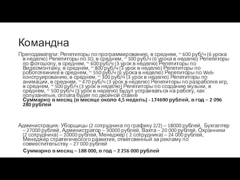 Командна Преподаватели: Репетиторы по программированию, в среднем, ~ 600 руб/ч (6 урока