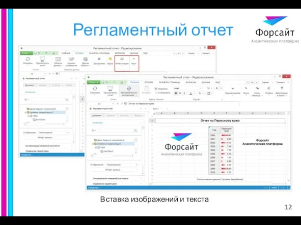 Регламентный отчет Вставка изображений и текста