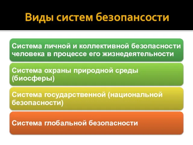 Виды систем безопансости