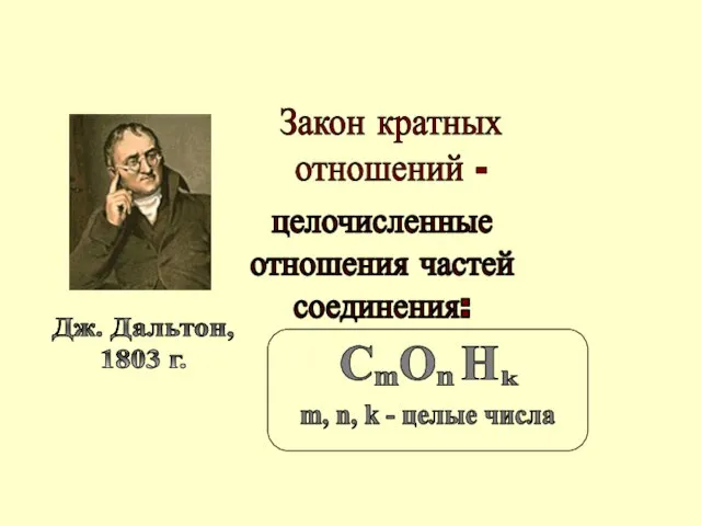 Дж. Дальтон, 1803 г.