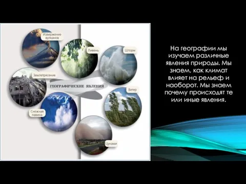 На географии мы изучаем различные явления природы. Мы знаем, как климат влияет