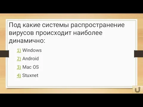 Под какие системы распространение вирусов происходит наиболее динамично: 1) Windows 2) Android