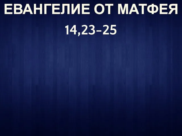 ЕВАНГЕЛИЕ ОТ МАТФЕЯ 14,23-25