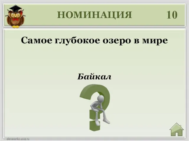 НОМИНАЦИЯ 10 Байкал Самое глубокое озеро в мире